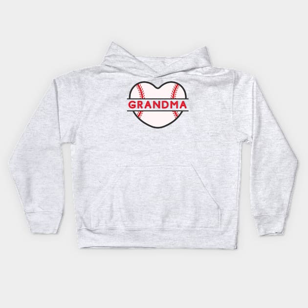 Softball Grandma Kids Hoodie by Sport-tees by Marino's